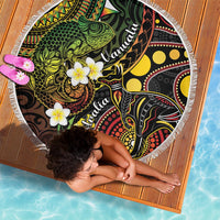 Vanuatu And Australia Aboriginal Beach Blanket Iguana And Kangaroo Together LT05 - Polynesian Pride