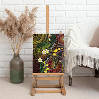 Vanuatu And Australia Aboriginal Canvas Wall Art Iguana And Kangaroo Together LT05 - Polynesian Pride