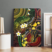 Vanuatu And Australia Aboriginal Canvas Wall Art Iguana And Kangaroo Together LT05 - Polynesian Pride