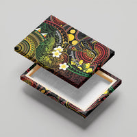 Vanuatu And Australia Aboriginal Canvas Wall Art Iguana And Kangaroo Together LT05 - Polynesian Pride