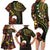 Vanuatu And Australia Aboriginal Family Matching Long Sleeve Bodycon Dress and Hawaiian Shirt Iguana And Kangaroo Together