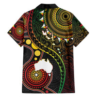 Vanuatu And Australia Aboriginal Family Matching Puletasi and Hawaiian Shirt Iguana And Kangaroo Together LT05 - Polynesian Pride