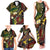 Vanuatu And Australia Aboriginal Family Matching Tank Maxi Dress and Hawaiian Shirt Iguana And Kangaroo Together