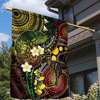 Vanuatu And Australia Aboriginal Garden Flag Iguana And Kangaroo Together LT05 - Polynesian Pride