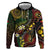 Vanuatu And Australia Aboriginal Hoodie Iguana And Kangaroo Together