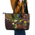 Vanuatu And Australia Aboriginal Leather Tote Bag Iguana And Kangaroo Together