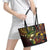 Vanuatu And Australia Aboriginal Leather Tote Bag Iguana And Kangaroo Together