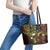 Vanuatu And Australia Aboriginal Leather Tote Bag Iguana And Kangaroo Together