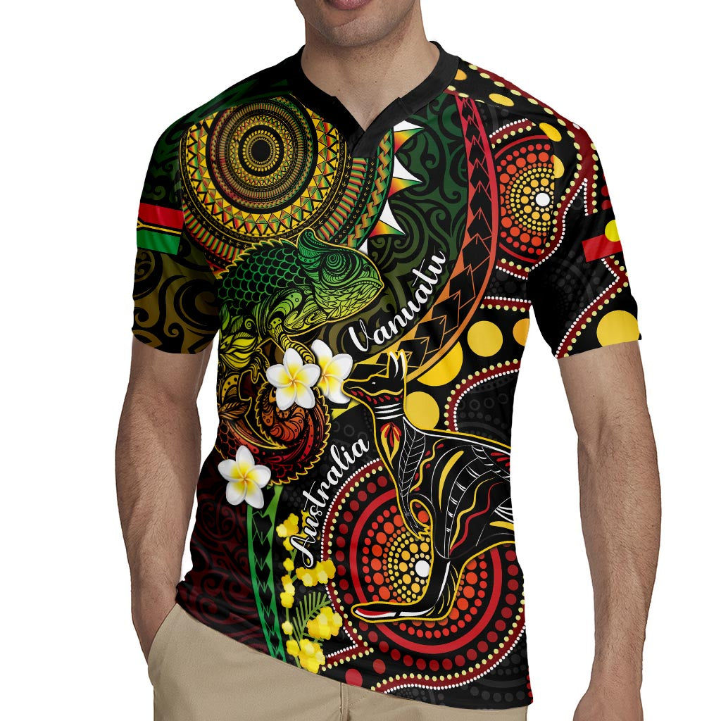 Vanuatu And Australia Aboriginal Rugby Jersey Iguana And Kangaroo Together LT05 - Polynesian Pride