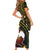 Vanuatu And Australia Aboriginal Short Sleeve Bodycon Dress Iguana And Kangaroo Together