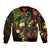 Vanuatu And Australia Aboriginal Sleeve Zip Bomber Jacket Iguana And Kangaroo Together