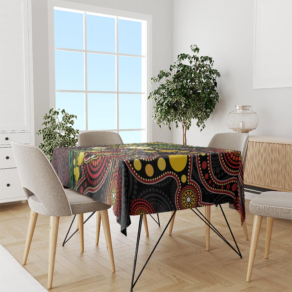 Vanuatu And Australia Aboriginal Tablecloth Iguana And Kangaroo Together LT05 - Polynesian Pride