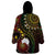 Vanuatu And Australia Aboriginal Wearable Blanket Hoodie Iguana And Kangaroo Together