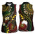 Vanuatu And Australia Aboriginal Women Sleeveless Polo Shirt Iguana And Kangaroo Together