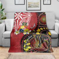 Tonga Ngatu And Australia Aboriginal Blanket Tongan Dove And Kangaroo Together LT05 - Polynesian Pride