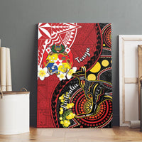 Tonga Ngatu And Australia Aboriginal Canvas Wall Art Tongan Dove And Kangaroo Together LT05 - Polynesian Pride