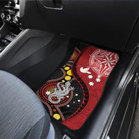 Tonga Ngatu And Australia Aboriginal Car Mats Tongan Dove And Kangaroo Together LT05 - Polynesian Pride