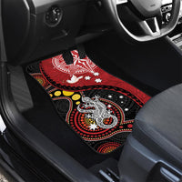 Tonga Ngatu And Australia Aboriginal Car Mats Tongan Dove And Kangaroo Together LT05 - Polynesian Pride