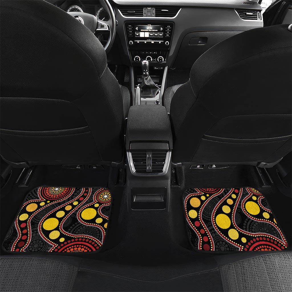 Tonga Ngatu And Australia Aboriginal Car Mats Tongan Dove And Kangaroo Together LT05 Set 2pcs - Back Red - Polynesian Pride