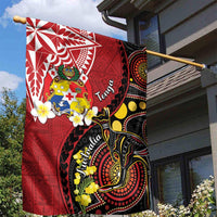 Tonga Ngatu And Australia Aboriginal Garden Flag Tongan Dove And Kangaroo Together LT05 - Polynesian Pride