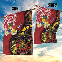 Tonga Ngatu And Australia Aboriginal Garden Flag Tongan Dove And Kangaroo Together LT05 - Polynesian Pride