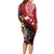 Tonga Ngatu And Australia Aboriginal Long Sleeve Bodycon Dress Tongan Dove And Kangaroo Together