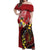 Tonga Ngatu And Australia Aboriginal Off Shoulder Maxi Dress Tongan Dove And Kangaroo Together