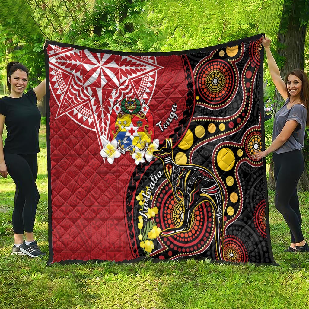 Tonga Ngatu And Australia Aboriginal Quilt Tongan Dove And Kangaroo Together