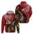 Tonga Ngatu And Australia Aboriginal Zip Hoodie Tongan Dove And Kangaroo Together