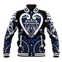 Custom Aotearoa Ngati Tuwharetoa Baseball Jacket Maori Tribal Pattern LT05 Unisex Navy - Polynesian Pride