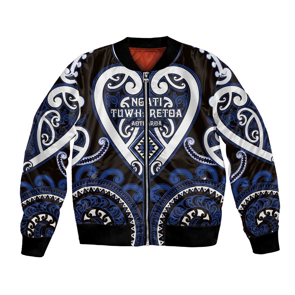 Custom Aotearoa Ngati Tuwharetoa Bomber Jacket Maori Tribal Pattern