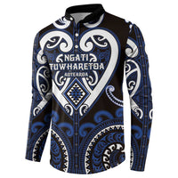 Custom Aotearoa Ngati Tuwharetoa Button Sweatshirt Maori Tribal Pattern LT05 - Polynesian Pride