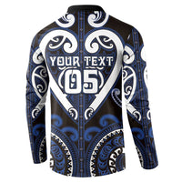 Custom Aotearoa Ngati Tuwharetoa Button Sweatshirt Maori Tribal Pattern LT05 - Polynesian Pride