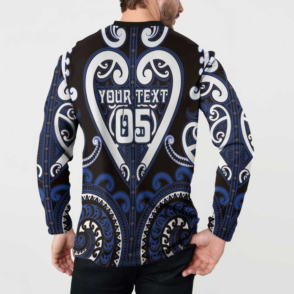 Custom Aotearoa Ngati Tuwharetoa Button Sweatshirt Maori Tribal Pattern LT05 - Polynesian Pride