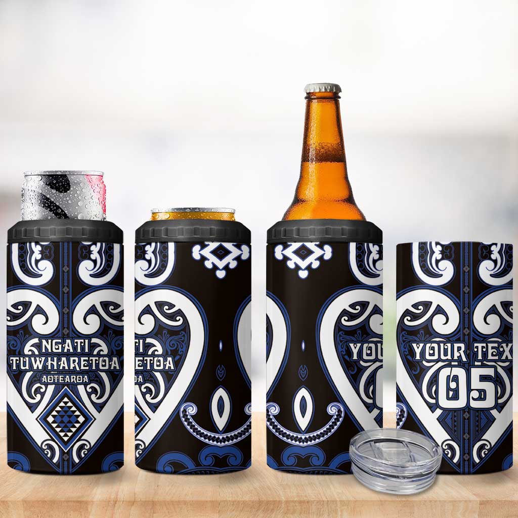 Custom Aotearoa Ngati Tuwharetoa 4 in 1 Can Cooler Tumbler Maori Tribal Pattern LT05 - Polynesian Pride
