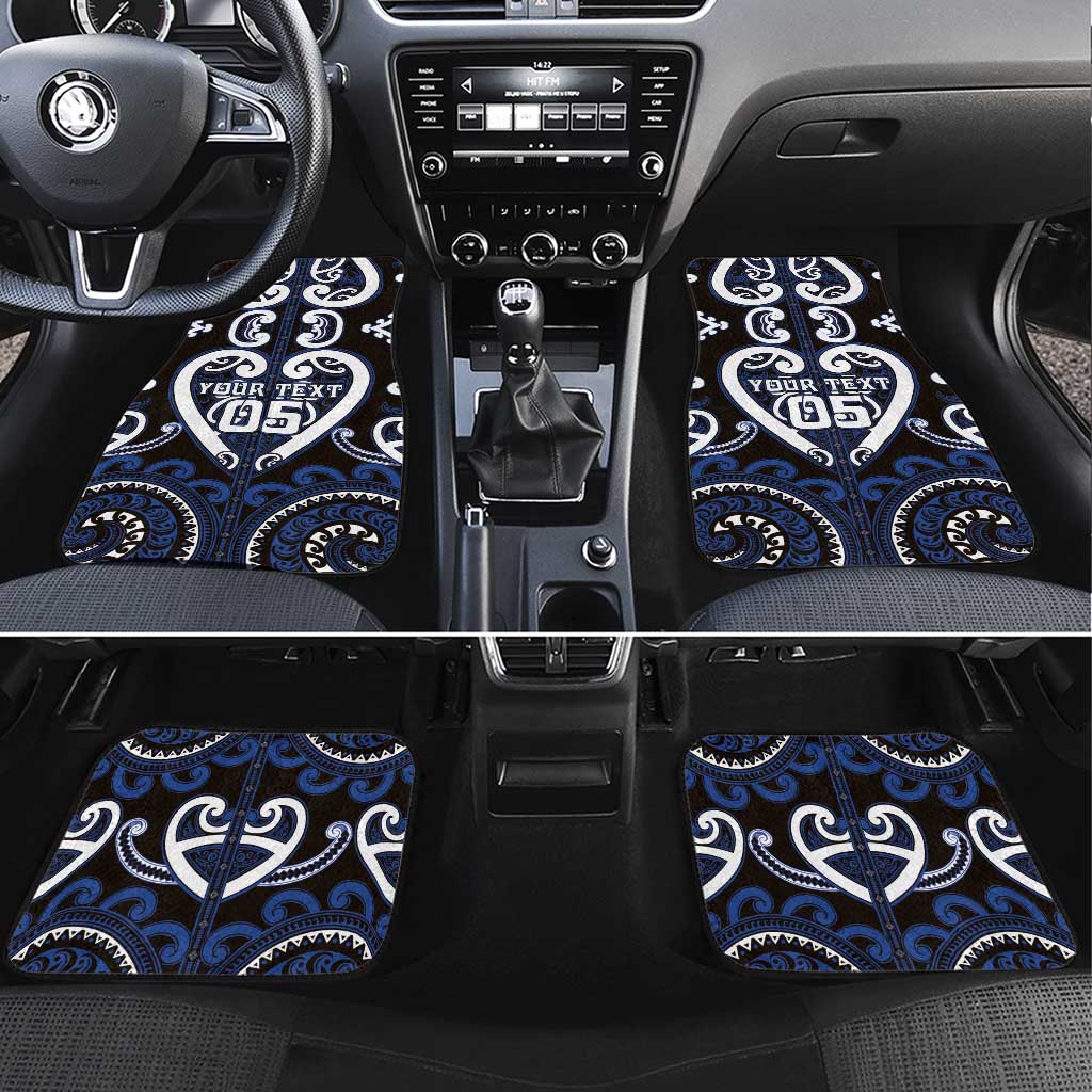 Aotearoa Ngati Tuwharetoa Car Mats Maori Tribal Pattern LT05 Set 4pcs Navy - Polynesian Pride