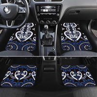 Aotearoa Ngati Tuwharetoa Car Mats Maori Tribal Pattern LT05 Set 4pcs Navy - Polynesian Pride