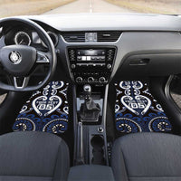Aotearoa Ngati Tuwharetoa Car Mats Maori Tribal Pattern LT05 Set 2pcs - Front Navy - Polynesian Pride