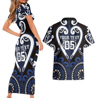 Custom Aotearoa Ngati Tuwharetoa Couples Matching Short Sleeve Bodycon Dress and Hawaiian Shirt Maori Tribal Pattern LT05 - Polynesian Pride