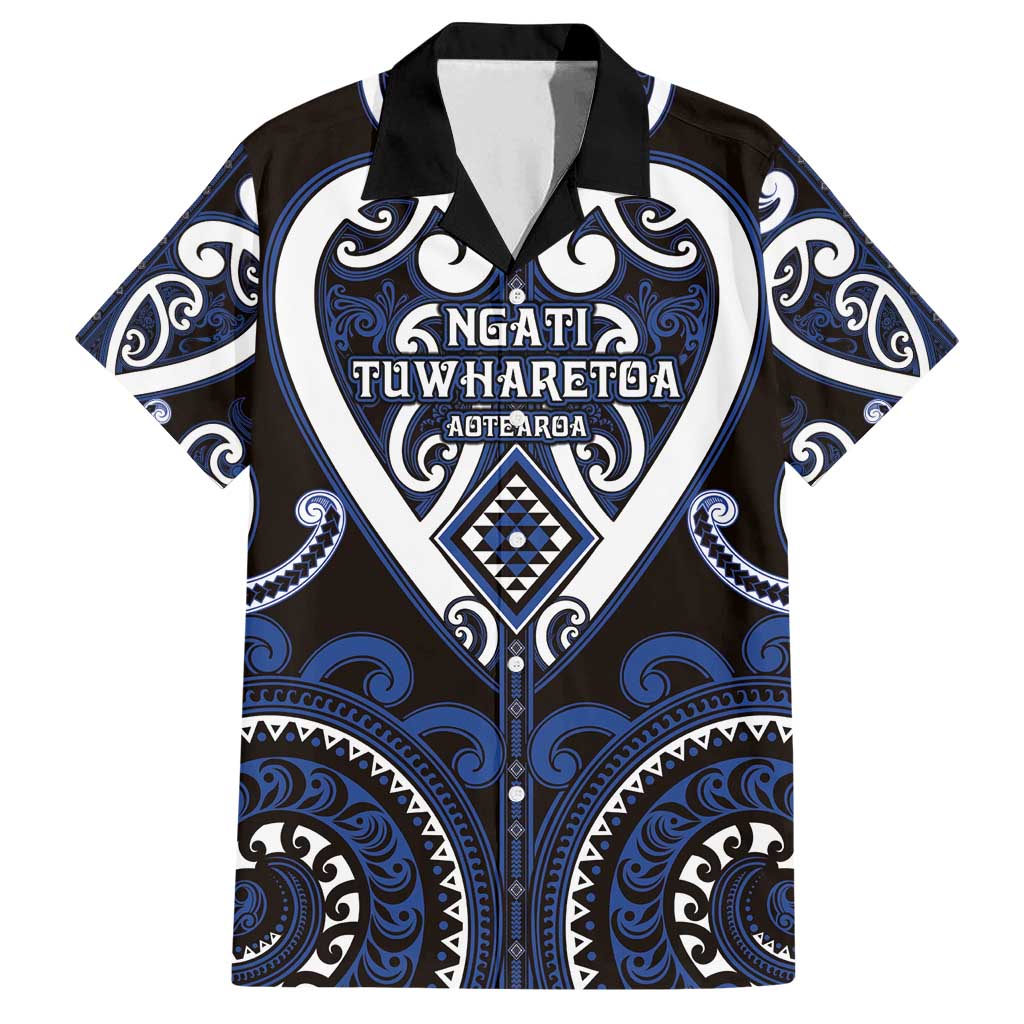 Custom Aotearoa Ngati Tuwharetoa Family Matching Long Sleeve Bodycon Dress and Hawaiian Shirt Maori Tribal Pattern LT05 Dad's Shirt - Short Sleeve Navy - Polynesian Pride
