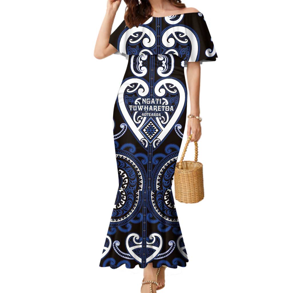 Custom Aotearoa Ngati Tuwharetoa Family Matching Mermaid Dress and Hawaiian Shirt Maori Tribal Pattern