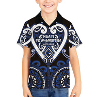 Custom Aotearoa Ngati Tuwharetoa Family Matching Off Shoulder Maxi Dress and Hawaiian Shirt Maori Tribal Pattern
