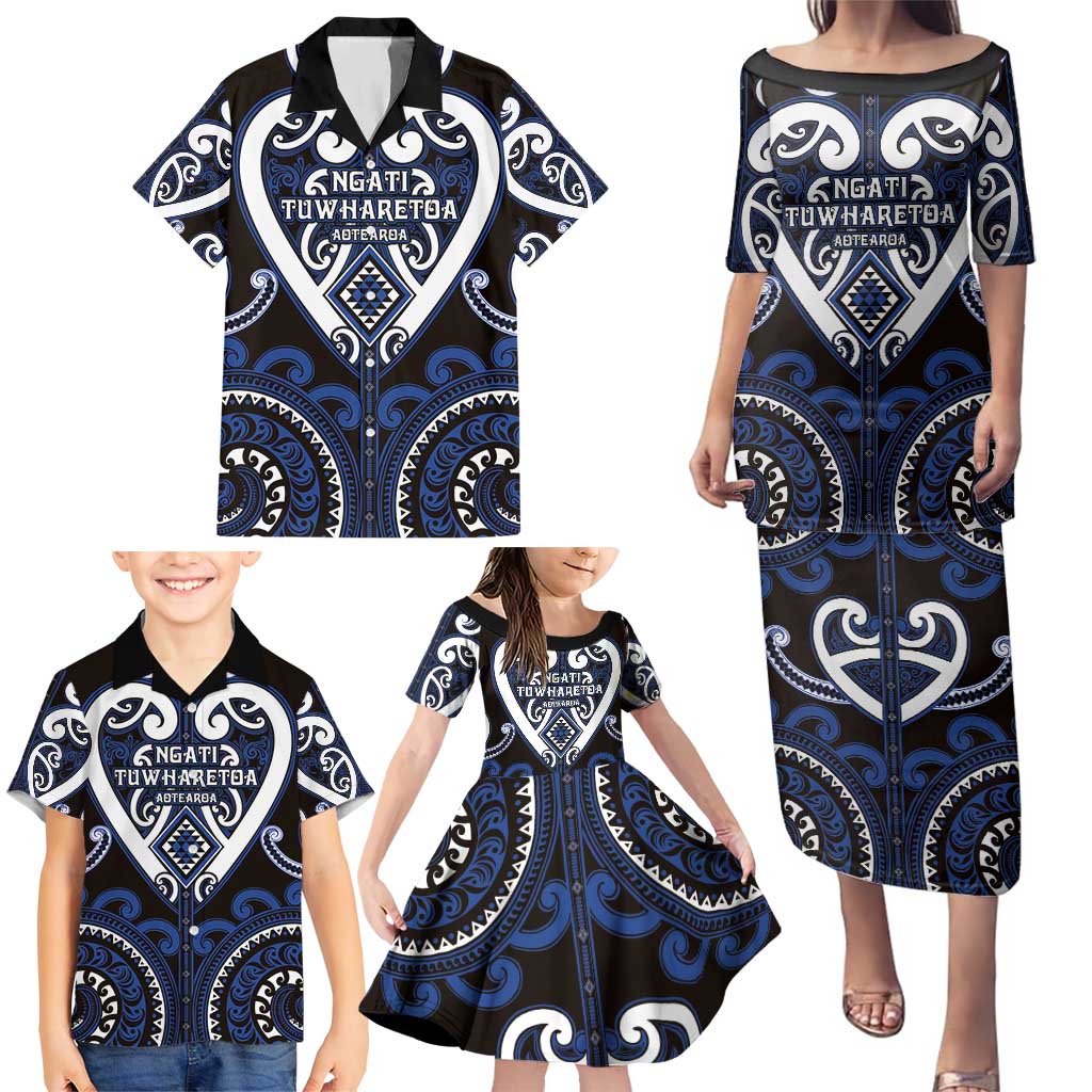 Custom Aotearoa Ngati Tuwharetoa Family Matching Puletasi and Hawaiian Shirt Maori Tribal Pattern LT05 - Polynesian Pride