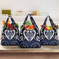Aotearoa Ngati Tuwharetoa Grocery Bag Maori Tribal Pattern LT05 3-pack One Size Navy - Polynesian Pride