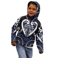 Custom Aotearoa Ngati Tuwharetoa Kid Hoodie Maori Tribal Pattern