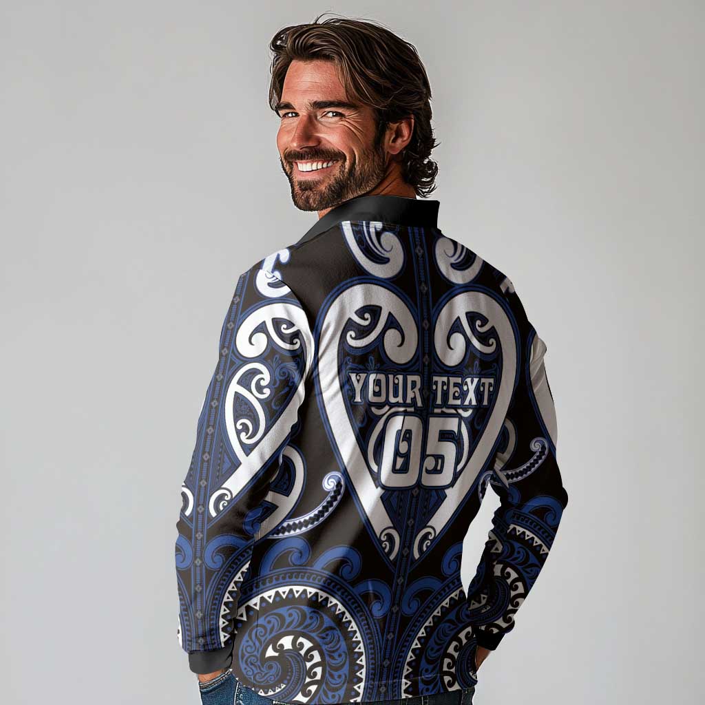 Custom Aotearoa Ngati Tuwharetoa Long Sleeve Polo Shirt Maori Tribal Pattern