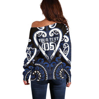 Custom Aotearoa Ngati Tuwharetoa Off Shoulder Sweater Maori Tribal Pattern