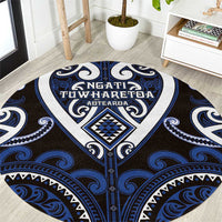 Aotearoa Ngati Tuwharetoa Round Carpet Maori Tribal Pattern