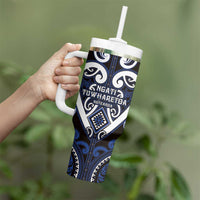 Custom Aotearoa Ngati Tuwharetoa Tumbler With Handle Maori Tribal Pattern