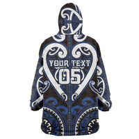Custom Aotearoa Ngati Tuwharetoa Wearable Blanket Hoodie Maori Tribal Pattern LT05 - Polynesian Pride